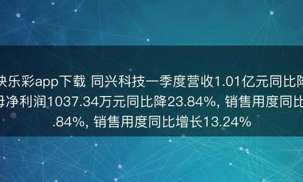 快乐彩app下载 同兴科技一季度营收1.01亿元同比降44.49%, 归母净利润1037.34万元同比降23.84%, 销售用度同比增长13.24%